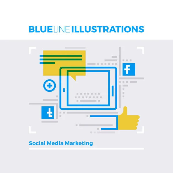 Ilustración de Marketing en Redes Sociales — Vector de stock