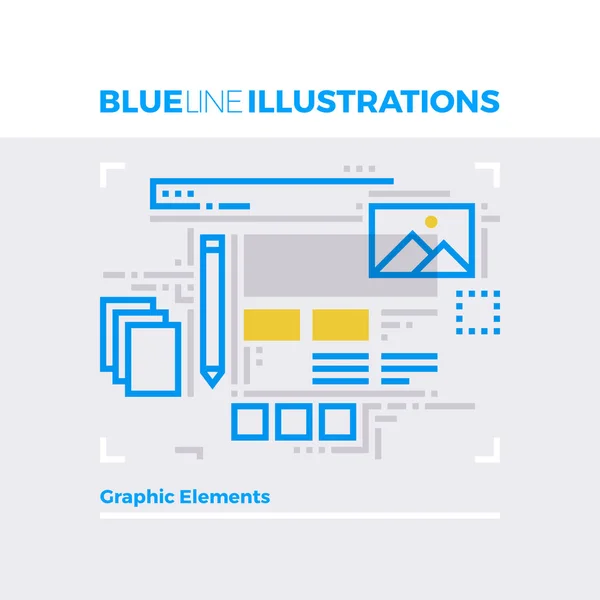 Elementos gráficos Blue Line Illustration —  Vetores de Stock