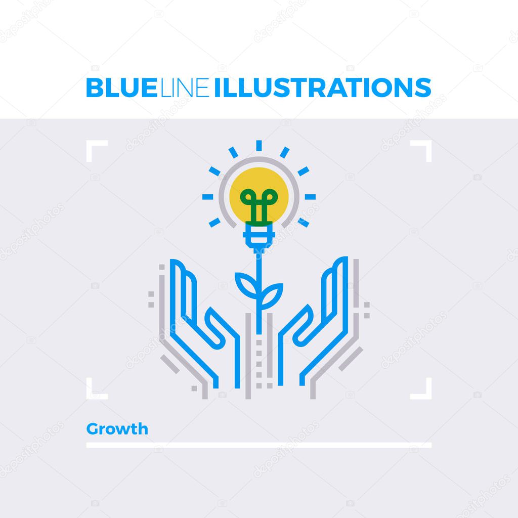 Growth Blue Line Illustration