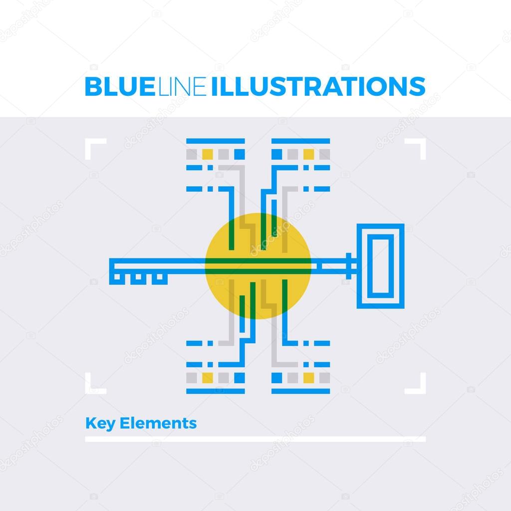Key Elements Blue Line Illustration