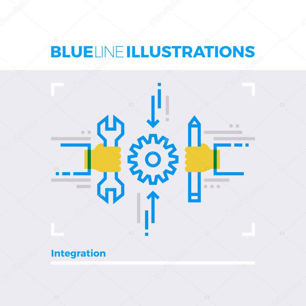 Integration Blue Line Illustration
