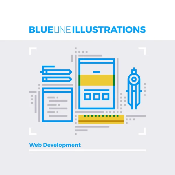 Blue line website development — Stock Vector