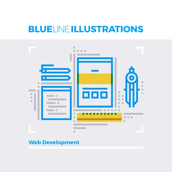 Développement de site Web ligne bleue — Image vectorielle