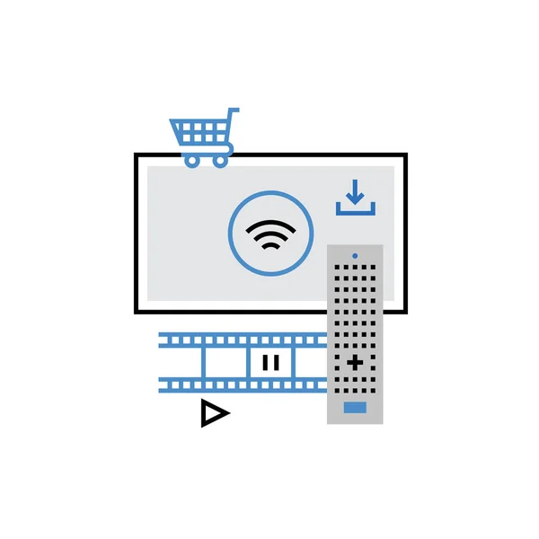 Icono de la tecnología de televisión inteligente — Vector de stock