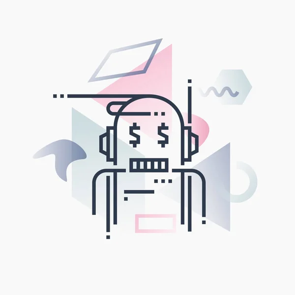 Robo Advisor Futuro Illustratio — Stok Vektör