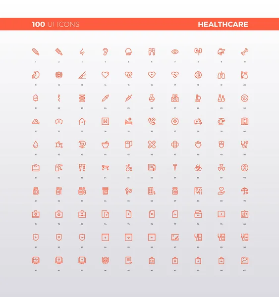 UI UX Icônes de soins de santé — Image vectorielle