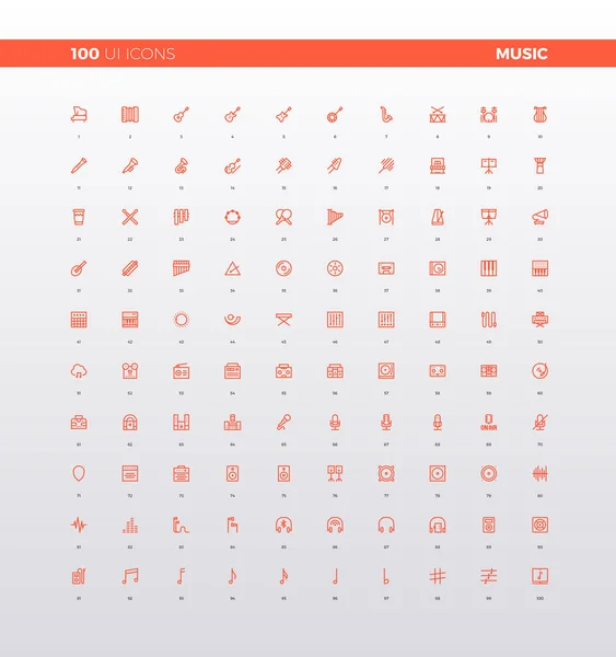 UI UX Music Icons — Stock Vector