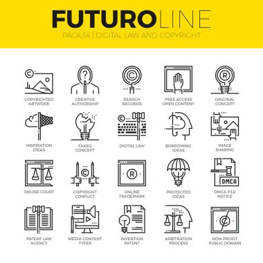 Dijital telif hakkı Futuro hattı simgeler