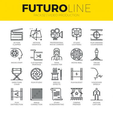 Video prodüksiyon Futuro satır simgeler