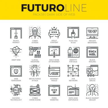 Web Futuro satır simgeler karanlık yüzü