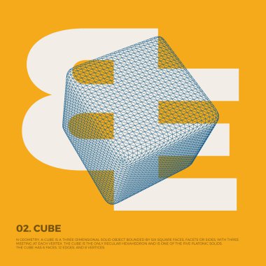 Cube Typography Poster Illustration clipart