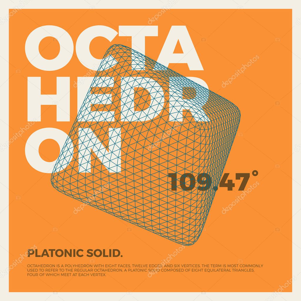 Octahedron Typographic Poster Illustration