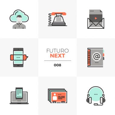 İş iletişim Futuro ileri ikonları/simgeleri