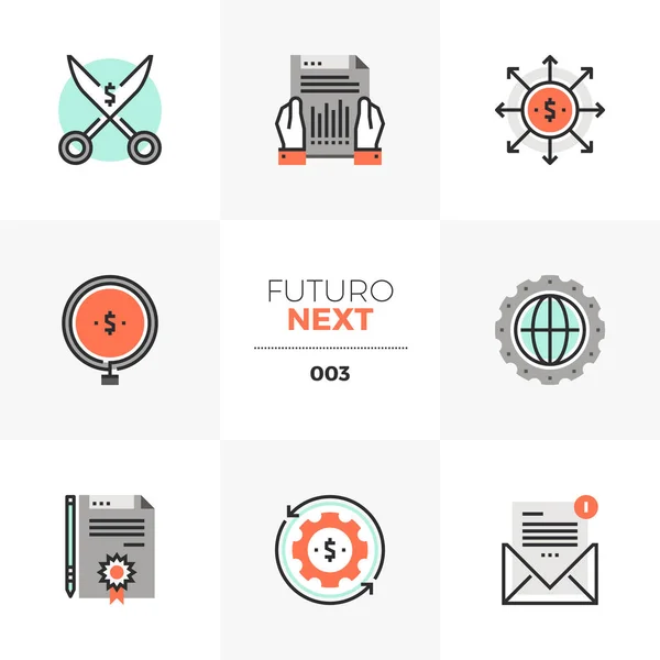 Flujo de caja Futuro Próximos iconos — Vector de stock