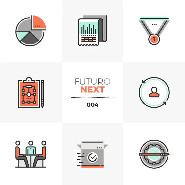Бізнес план Futuro Наступні піктограми — стоковий вектор