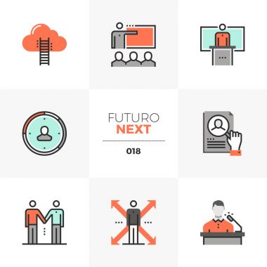 İş eğitim Futuro ileri ikonları/simgeleri