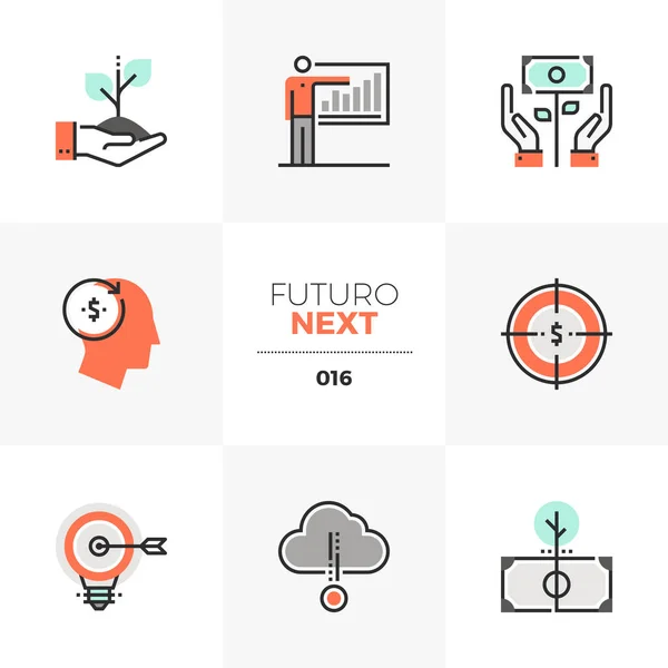 Unternehmenslösung futuro nächste Symbole — Stockvektor