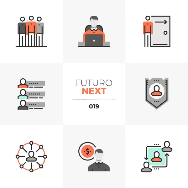 Relations avec les employés Futuro Next Icons — Image vectorielle
