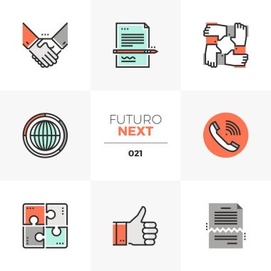 İş sözleşmesi Futuro ileri ikonları/simgeleri