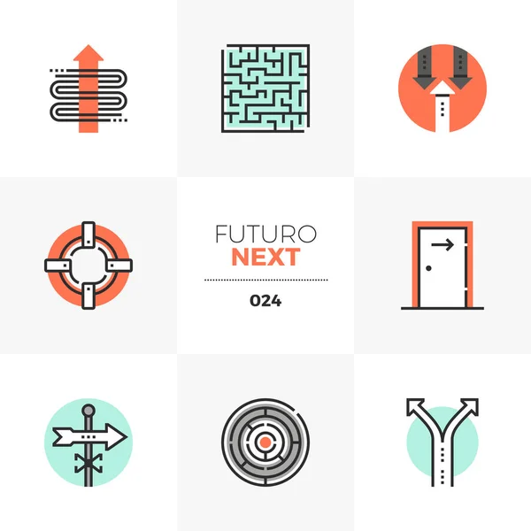 Business Cons Futuro Next Icons — стоковый вектор