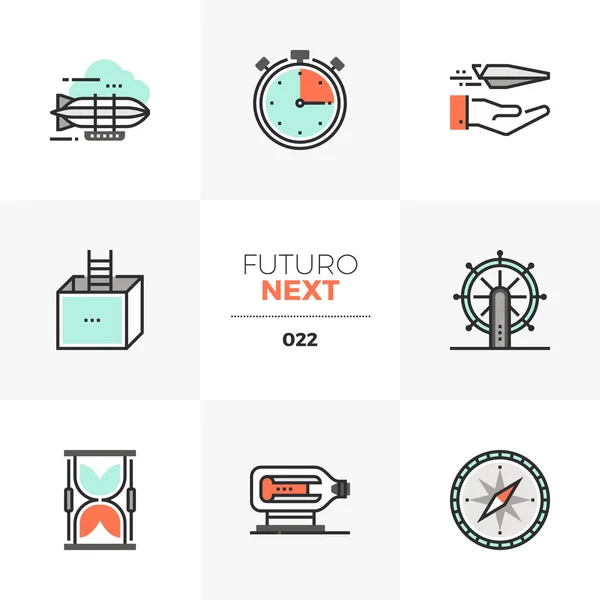 Perspectivas de negocio Futuro Next Iconos — Vector de stock