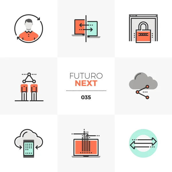 Communication Technology Futuro Next Icons — Stock Vector