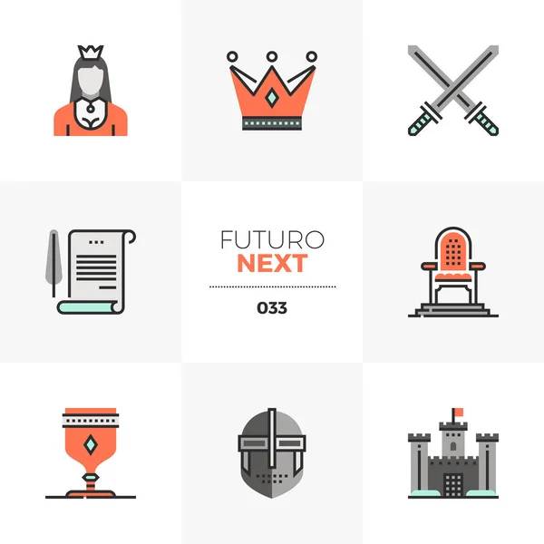Reino Real Futuro Próximos iconos — Vector de stock