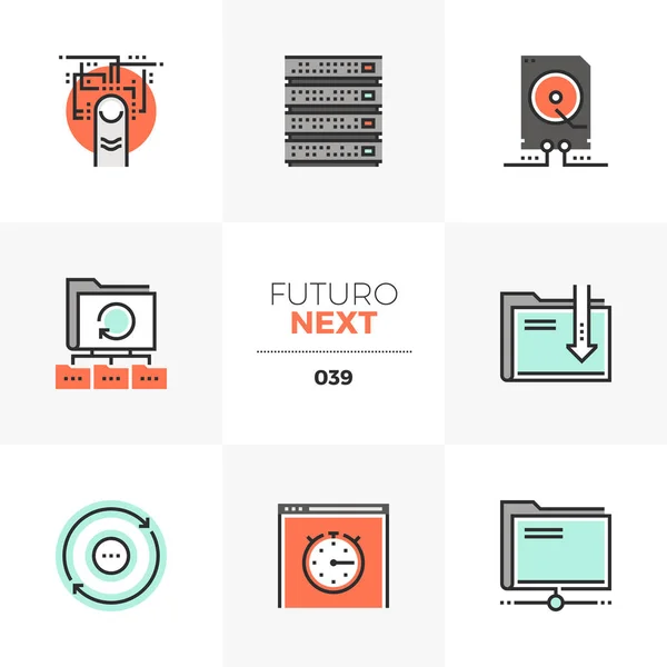 Transferencia de datos Futuro Next Iconos — Archivo Imágenes Vectoriales