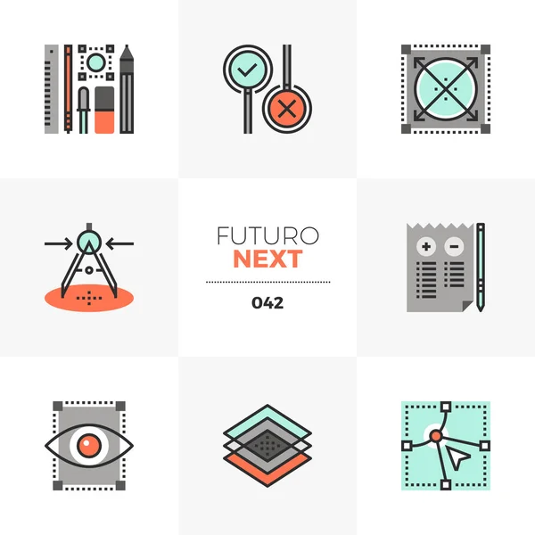 Prototypage Futuro Prochaines icônes — Image vectorielle