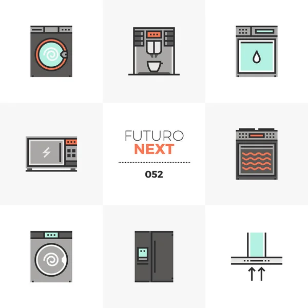 Home Appliances Futuro Next Icons — Stock Vector