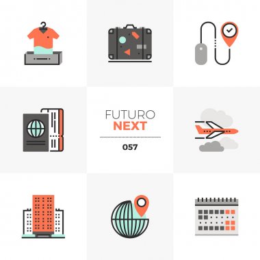Seyahat planlama Futuro ileri simgeler