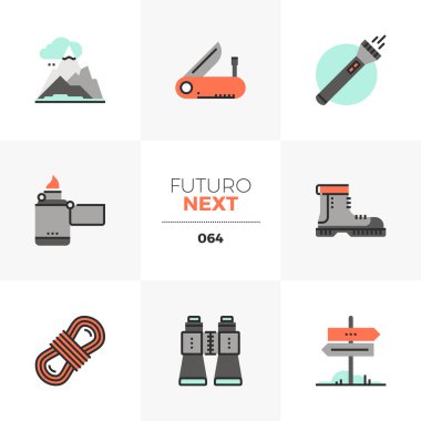 Ekipman sonraki simgeler hiking