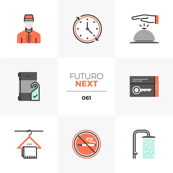 Services hôteliers Futuro Next Icons — Image vectorielle