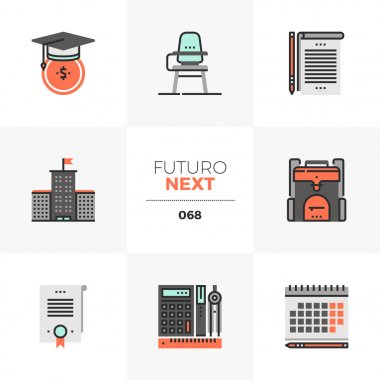 Okul eğitim Futuro ileri simgeler
