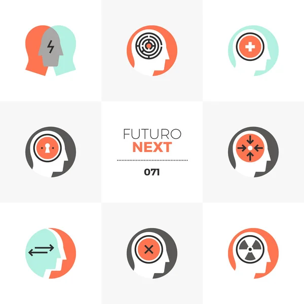 Psicología Futuro Siguiente Iconos — Vector de stock