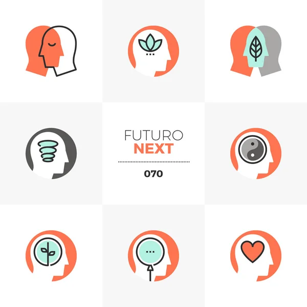 Mindfulness Futuro Próximo Ícones —  Vetores de Stock