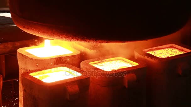 Fundição Aço Fundido Produção Aço Laminado Obras Metalúrgicas — Vídeo de Stock