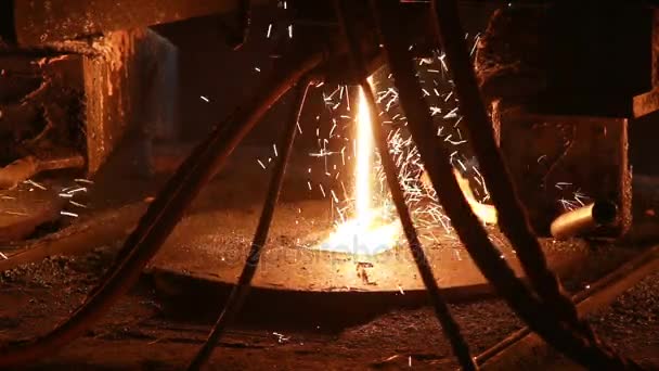 Fundição Aço Fundido Produção Aço Laminado Obras Metalúrgicas — Vídeo de Stock