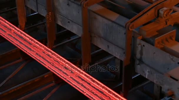 Molten Steel Casting Rolled Steel Production Metallurgical Works — Stock Video