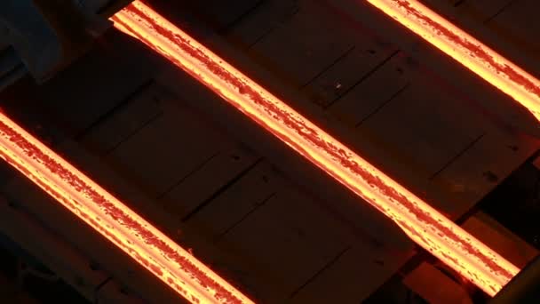 Gesmolten Staal Gieten Warmgewalste Staal Productie Van Metallurgische Works — Stockvideo