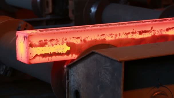 Molten Steel Casting Rolled Steel Production Metallurgical Works — Stock Video