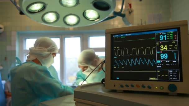 Tim Operasi Nyata Beroperasi Tenggorokan Adenoma Menutup — Stok Video