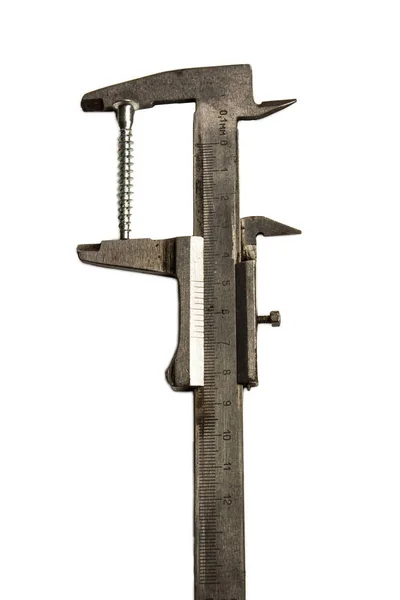 Old calipers with a screw — Stock Photo, Image