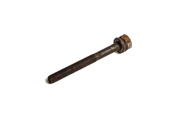 Old rusty screw on a white — Stock Photo, Image