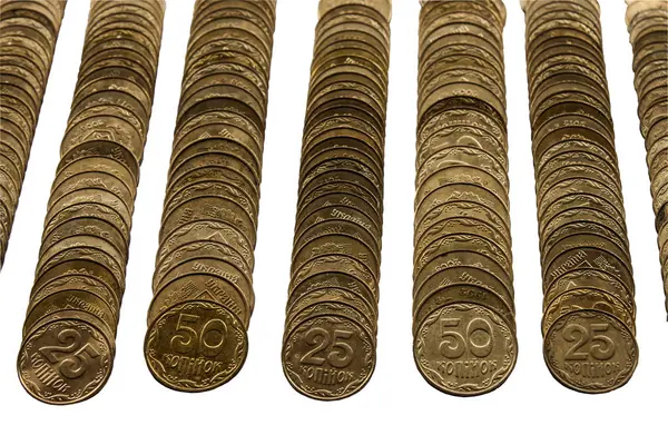 Σειρά κερμάτων νομίσματα της Ουκρανίας των διαφορετικών μετονομασιών o — Φωτογραφία Αρχείου