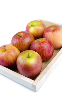 Beyaz arka plan üzerinde izole Kırmızı elma fotoğraf