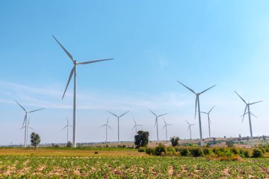 Eko güç. Rüzgar türbinleri elektrik üretiyor