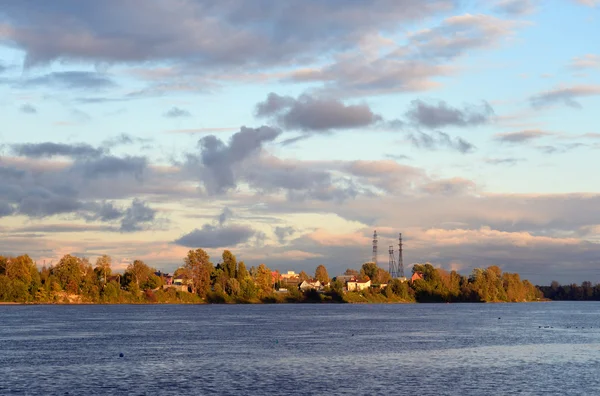 View of Neva River at evening. — Stock Photo, Image