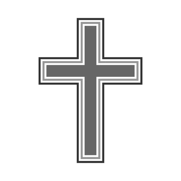 Icono de símbolo de cruz religiosa . — Vector de stock