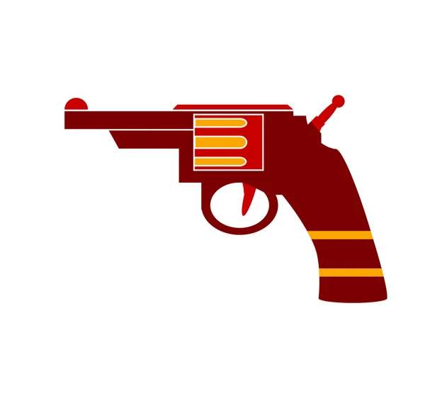 Ícone de símbolo de revólver no branco . — Vetor de Stock